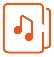 oranges Notenblatt-Icon in minimalistischem Stil