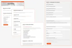 Karriere-Seite mit Schritt-für-Schritt Prozess, Job-FAQ und großem Online-Formular.